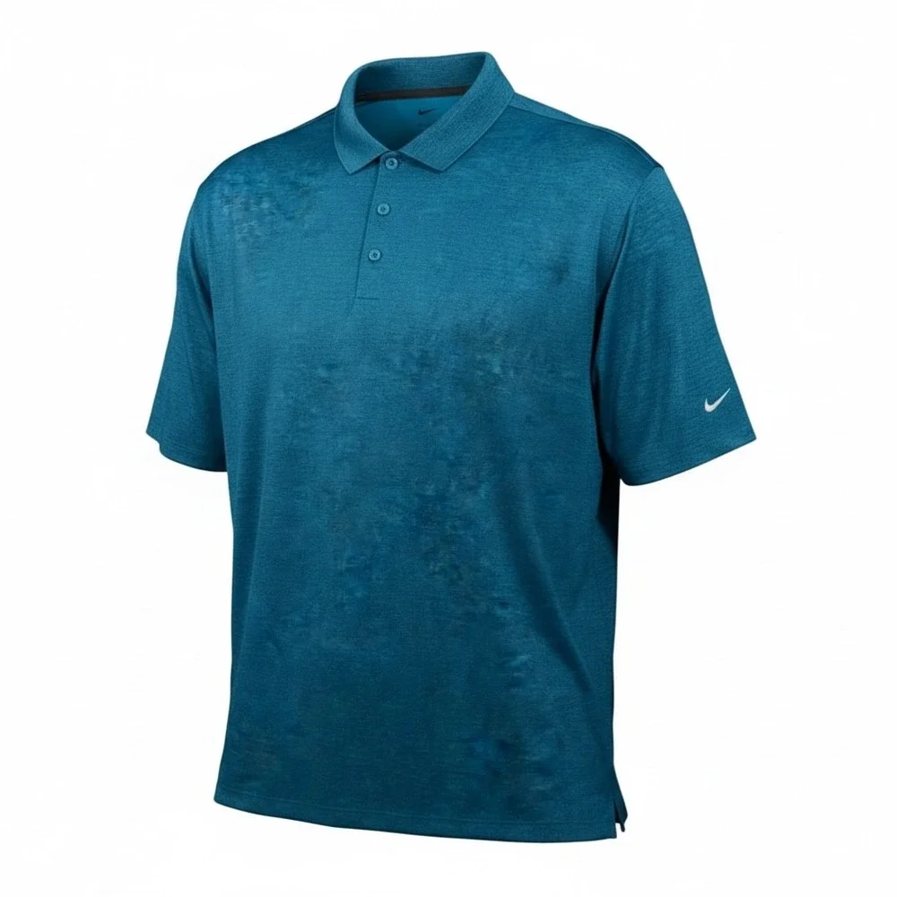 Nike Golf Dri-FIT Polo Shirt Mens 3XL Teal Blue Heathered Performance Sporty